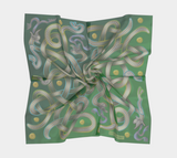 Viking Summer Green Grey Jellinge 1 Silk-like Poly Scarf (4 sizes-3 fabrics)
