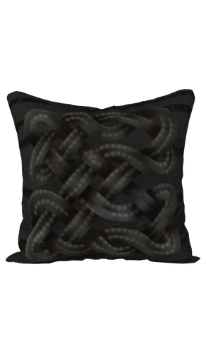 Viking Knot Black Faux Suede Square Pillow Case