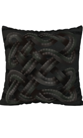 Viking Knot Black Faux Suede Square Pillow