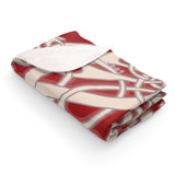 Viking Broa Style Flame Red Sherpa Fleece Blanket