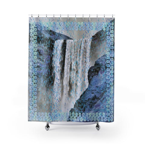 Floki's Waterfall Shower Curtain - Blue