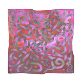 Viking Summer Pink Grey Jellinge 1 Transparent Poly Scarf (2 Sizes-2 fabrics)