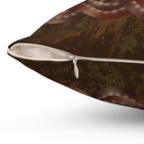 Viking Knot Dark Brown Spun Polyester Square Pillow Case