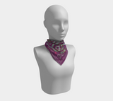 Viking Autumn Violet-Dark Red-Grey Jellinge 1 Silk-like Poly Scarf (4 sizes-3 fabrics)