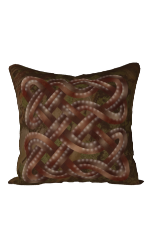 Viking Knot Dark Brown Faux Suede Square Pillow Case