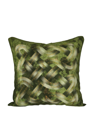 Viking Knot Green Faux Suede Square Pillow