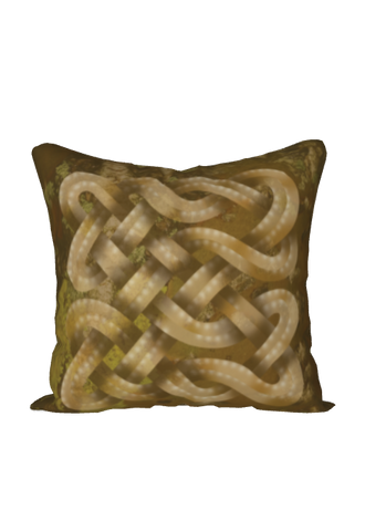 Viking Knot Golden Brown Faux Suede Square Pillow