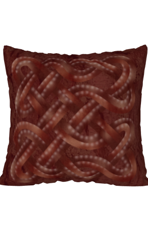 Viking Knot Dark Red Faux Suede Square Pillow Case